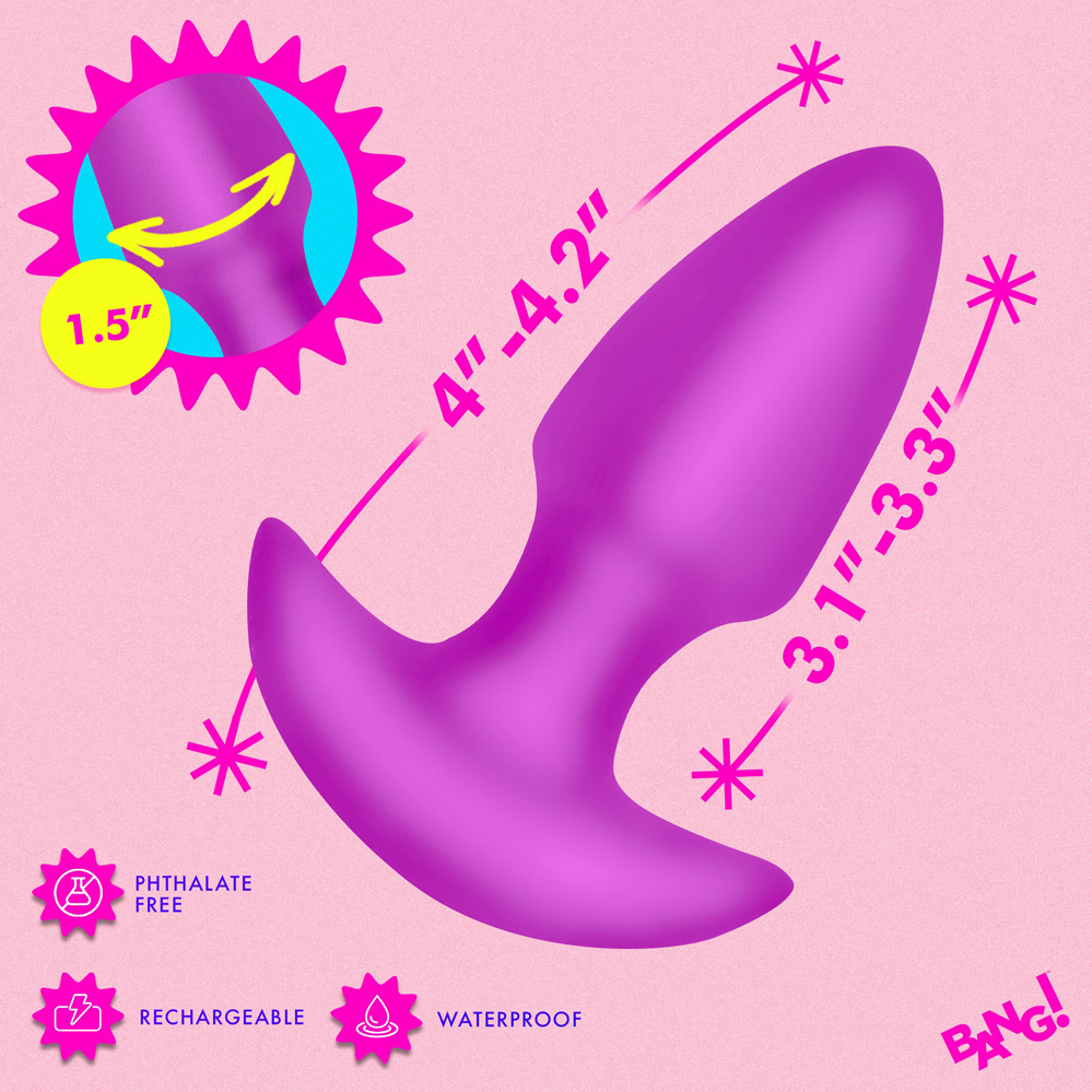Thrusting and Vibrating Silicone Butt Plug