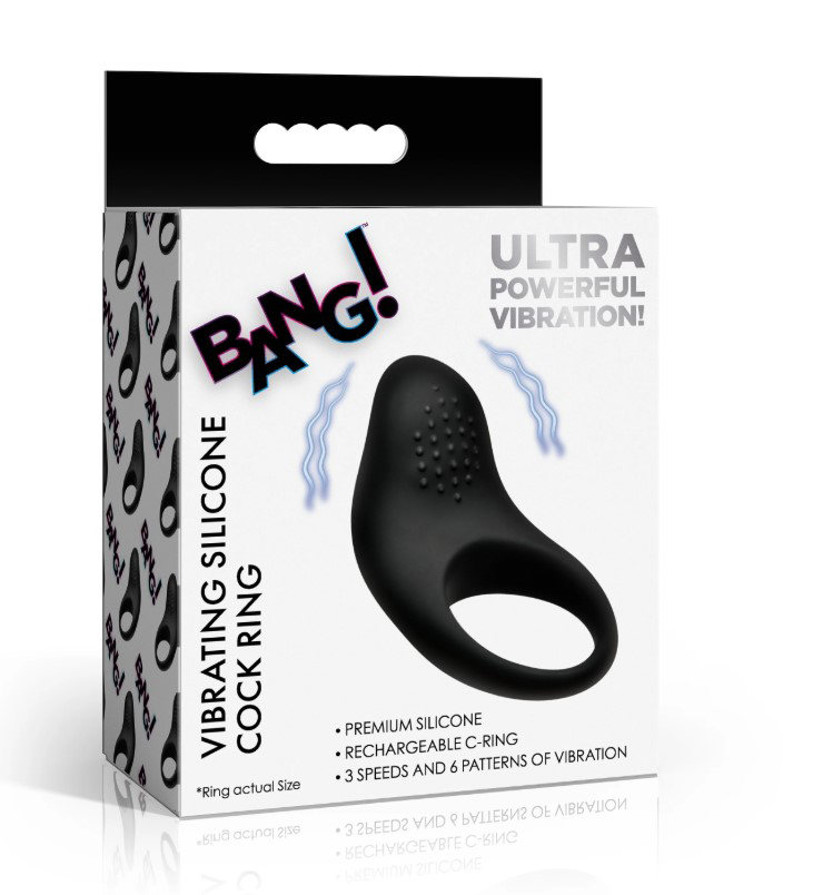 Vibrating Silicone Cock Ring - Black