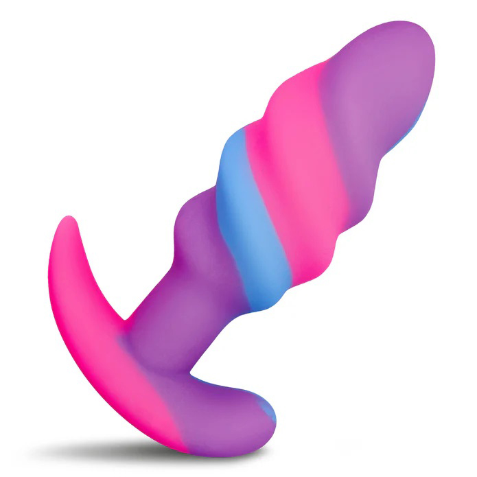 Unicorn Swirl Silicone Butt Plug