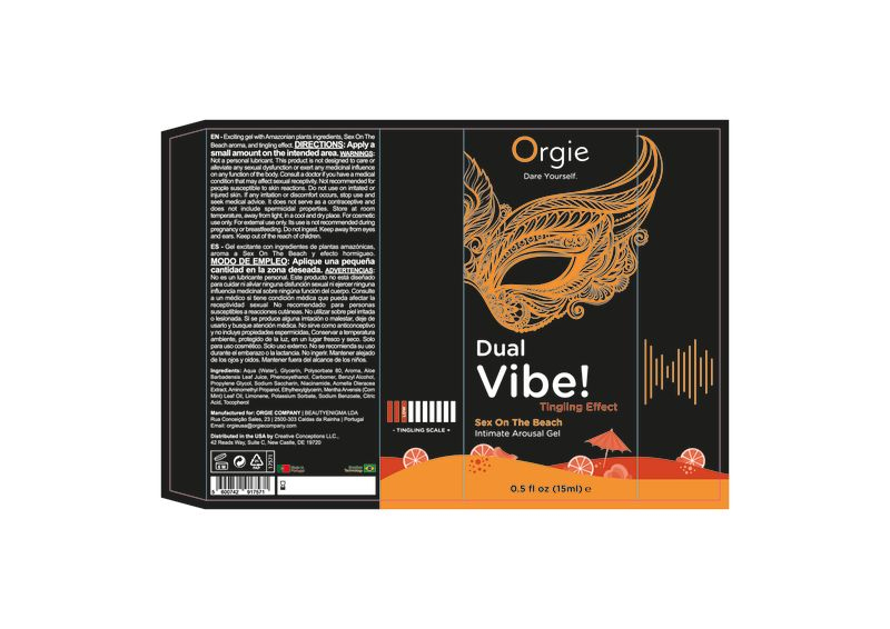 Dual Vibe Sex on the Beach Kissable Liquid Vibrator 15ml