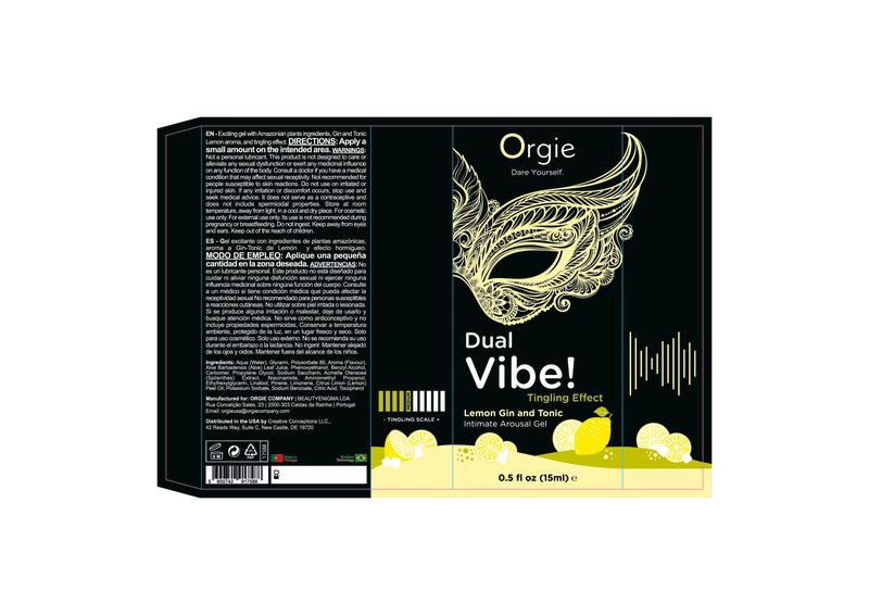 Dual Vibe Gin and Tonic Lemon Kissable Liquid Vibrator 15ml