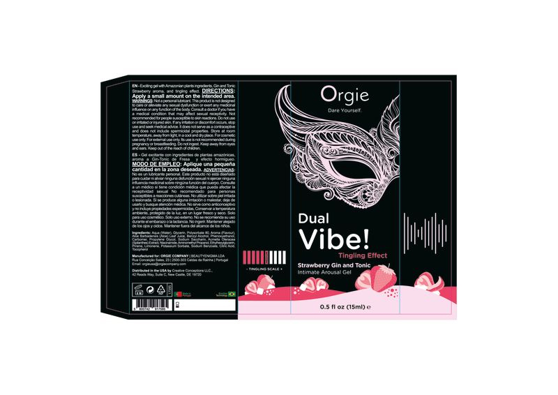 Dual Vibe Gin and Tonic Strawberry Kissable Liquid Vibrator 15ml