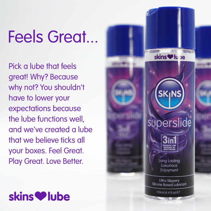 Skins Super Slide Silicone Based 3 in 1 Lubricant 4.4oz
