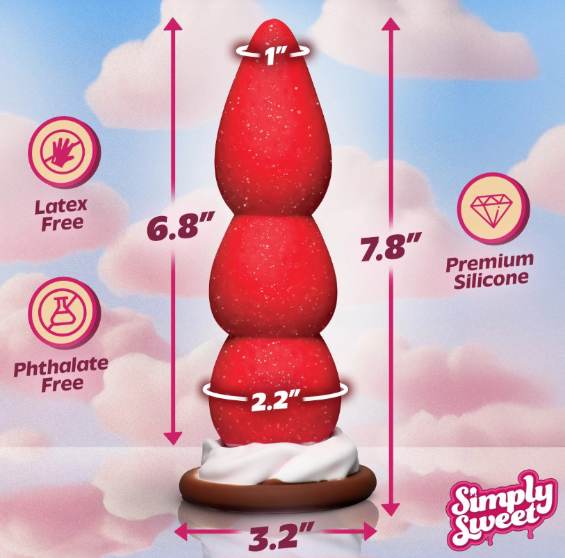 Strawberry Sweet Cream Premium Silicone Dildo