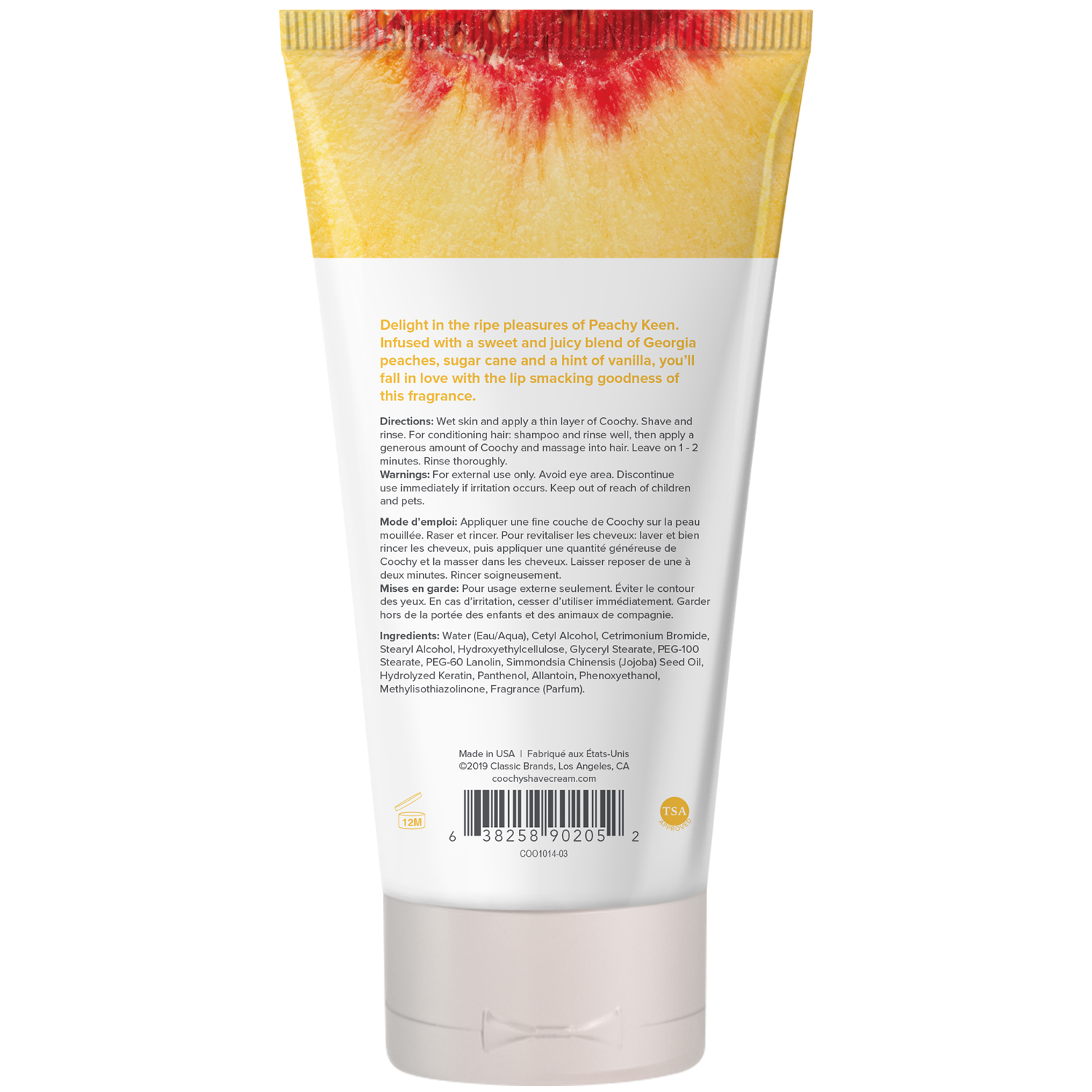 Coochy Oh So Smooth Shave Cream - Peachy Keen 3.4 Fl Oz 100ml