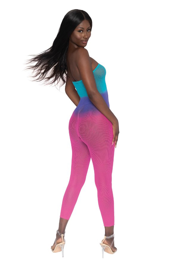 Seamless Mesh Bodystocking - Os - Neon Rainbow