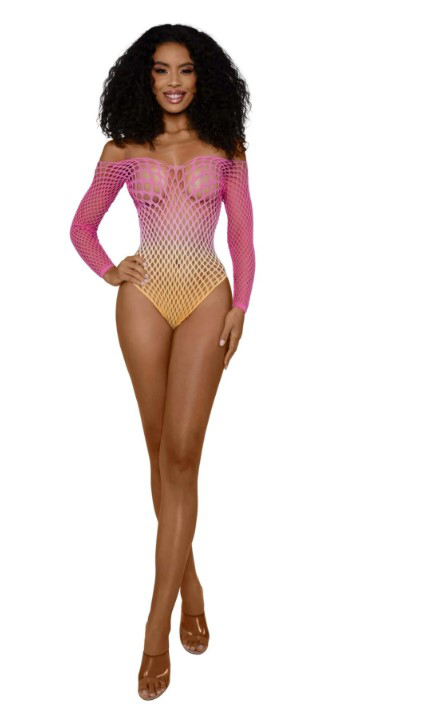 Ombre Net Bodystocking - Os - Tropical