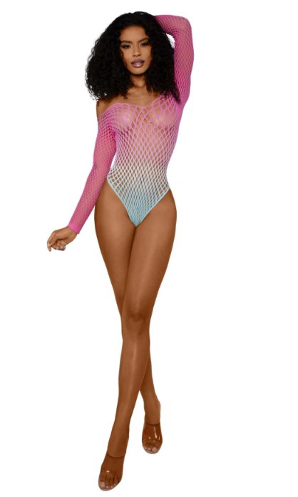 Ombre Net Bodystocking - Os - Tropical