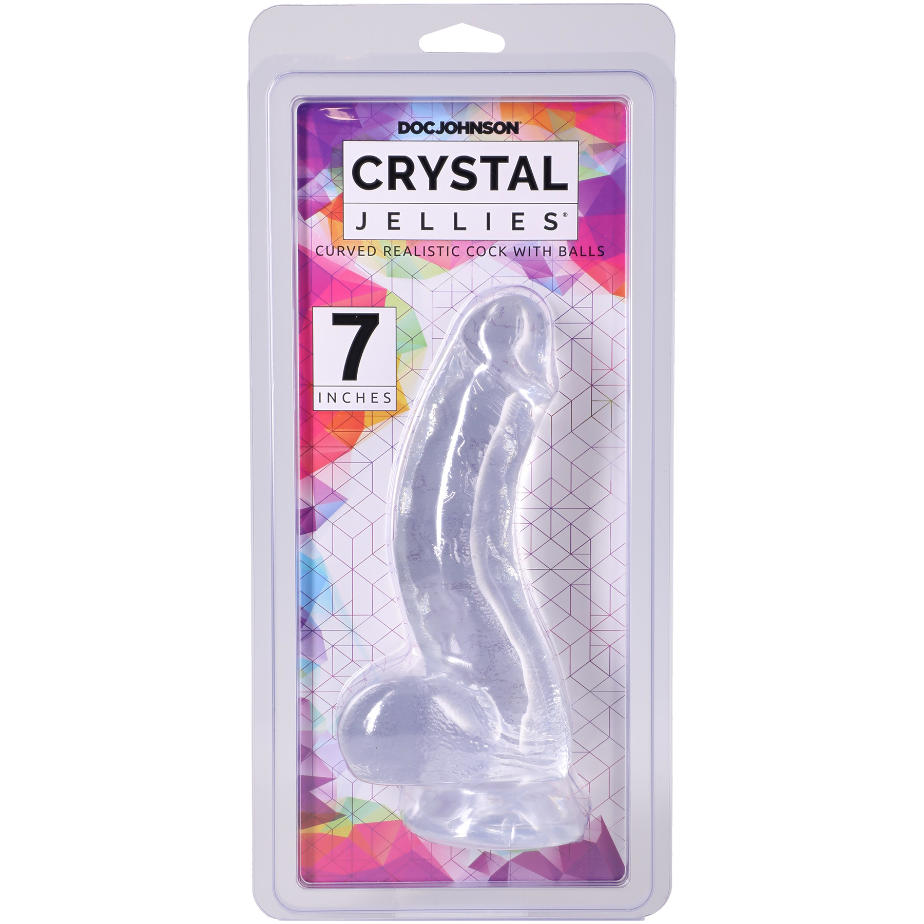 Crystal Jellies - Curved Realistic Cock With Balls
