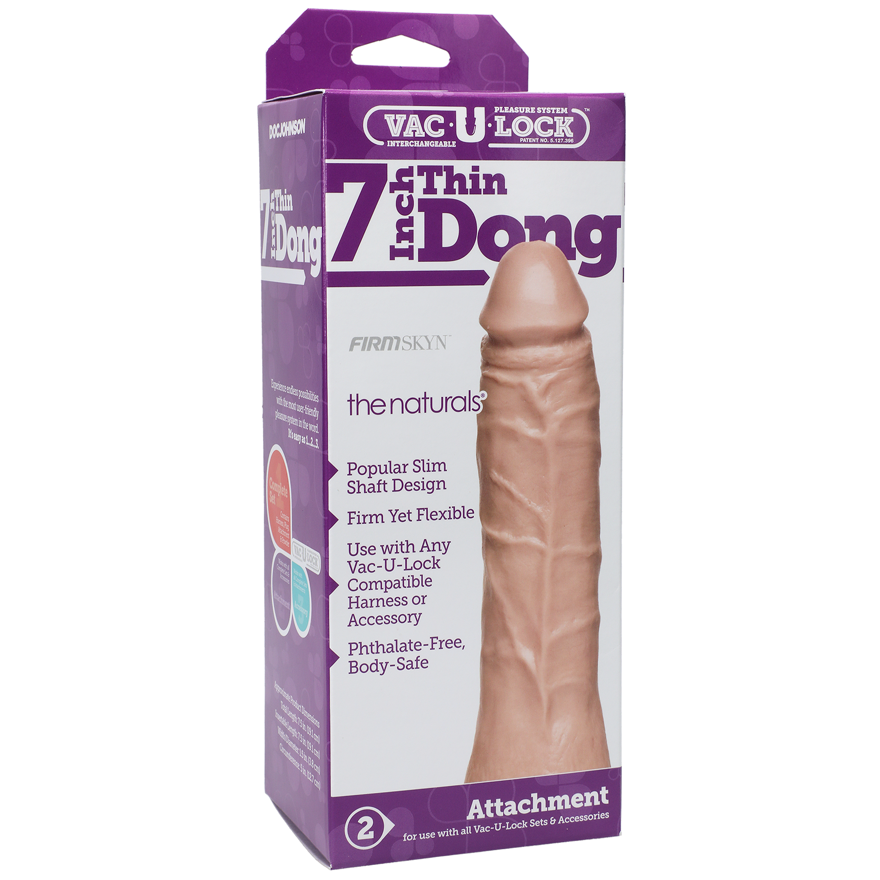 Vac-U-Lock 7 Inch Thin Dong - the Naturals