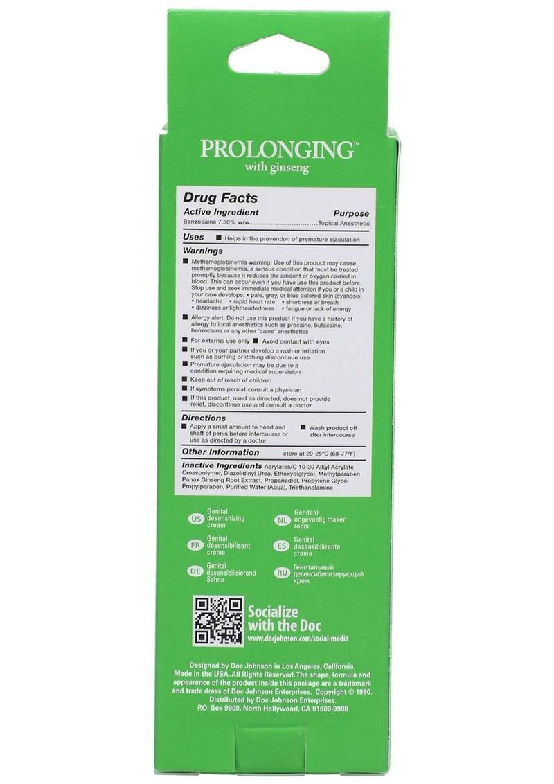 Proloonging Delay Cream for Men - 2 Oz. - Boxed