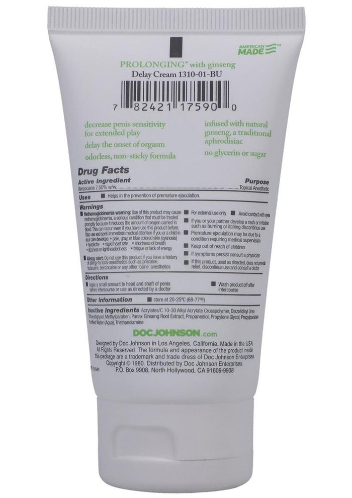 Proloonging Delay Cream for Men - 2 Oz. - Boxed