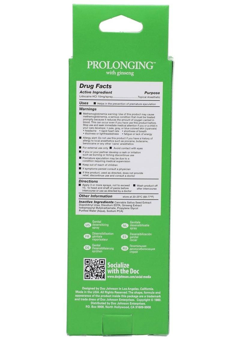 Proloonging Delay Spray for Men - 2 Fl. Oz. - Boxed
