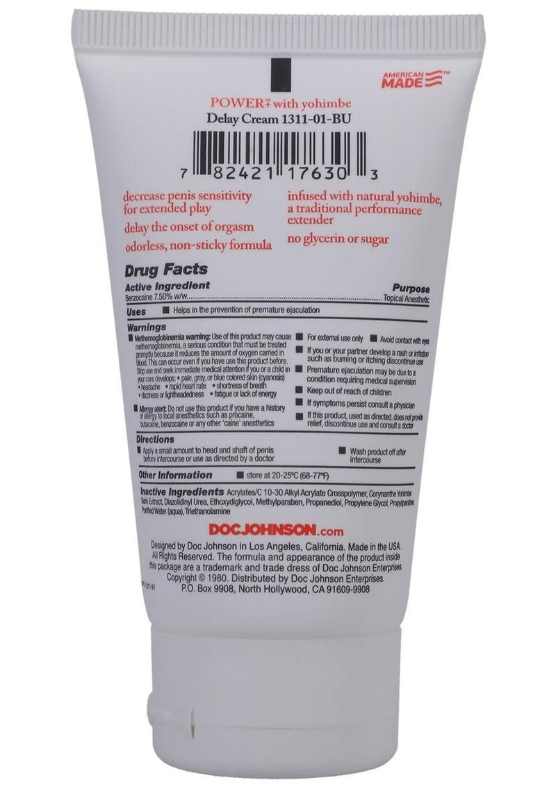 Power Plus Delay Cream for Men - Bulk - 2 Oz.