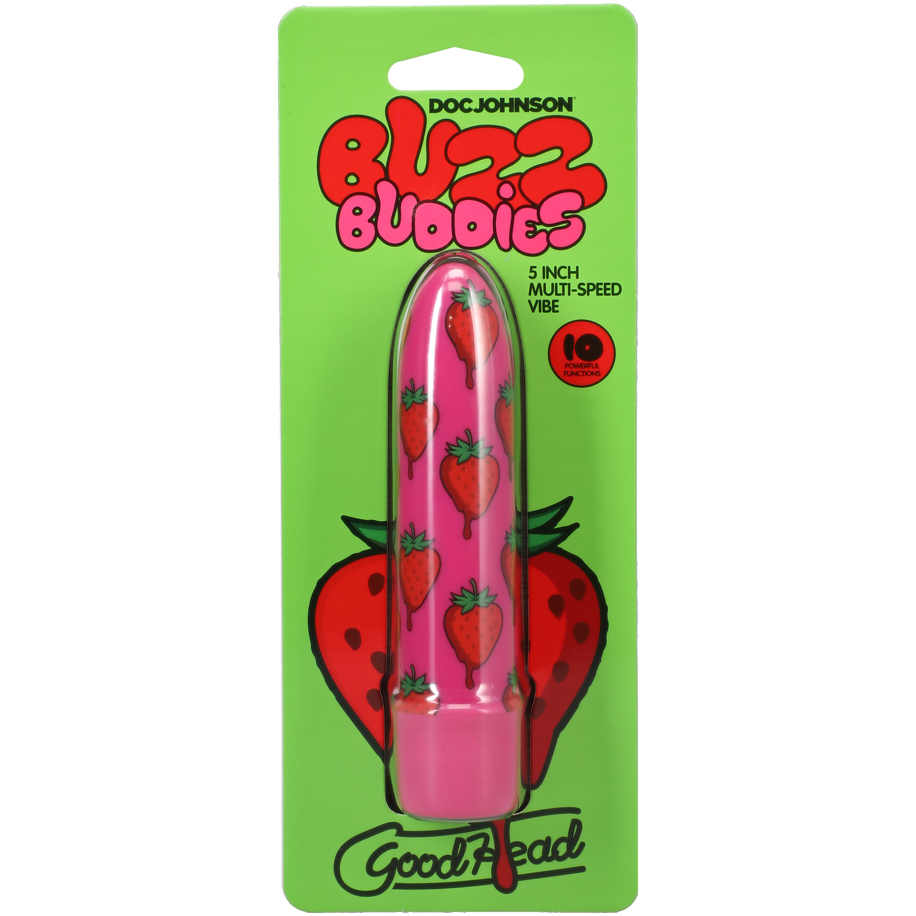 Goodhead - Buzz Buddies - 5 Inch Muti-Speed Vibe Strawberries