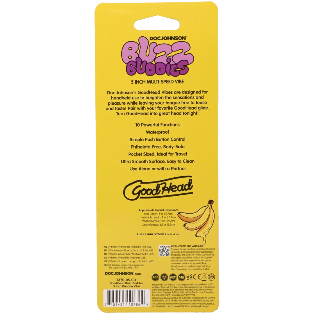 Goodhead - Buzz Buddies - 5 Inch Muti-Speed Vibe Bananas