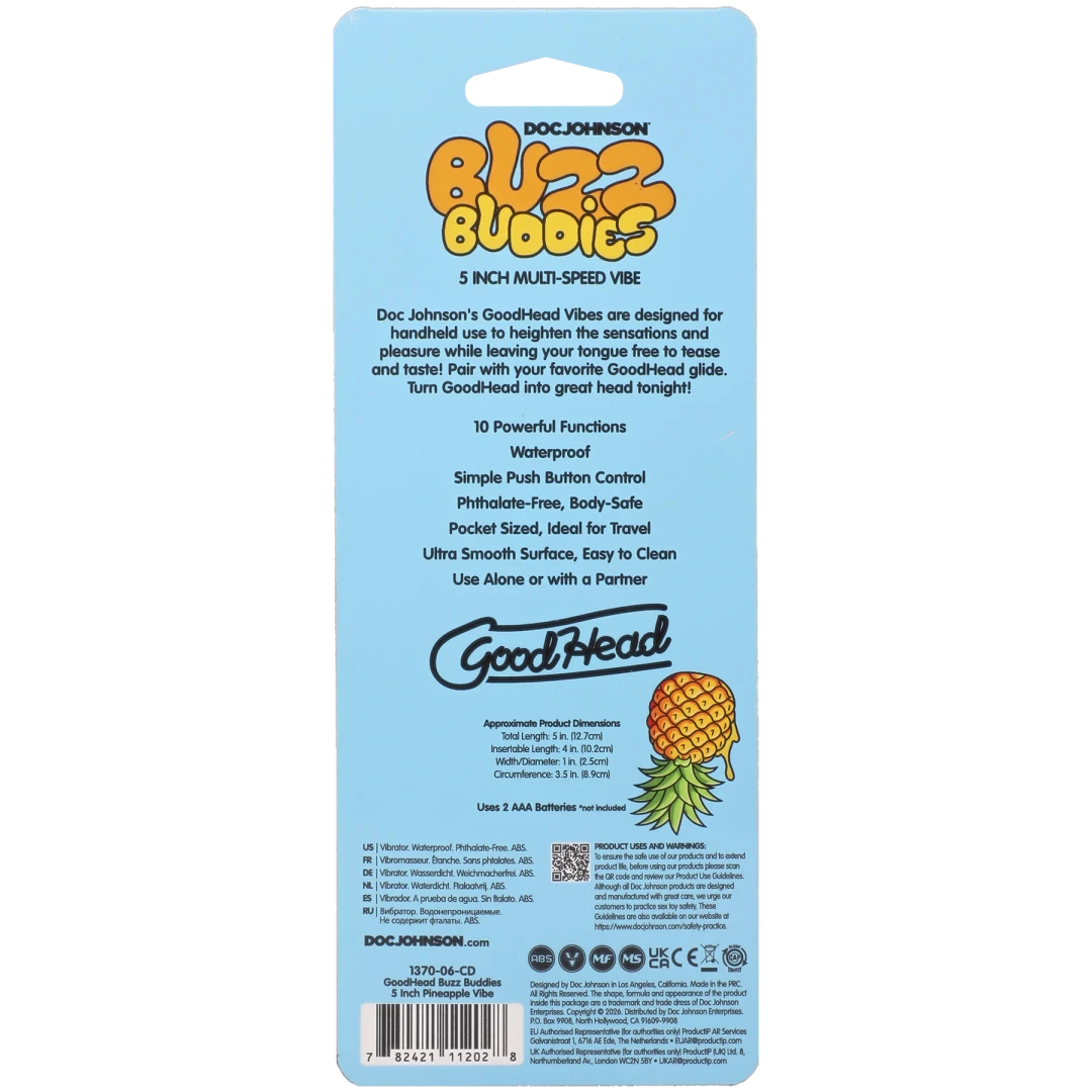 Goodhead - Buzz Buddies - 5 Inch Muti-Speed Vibe Pineapple