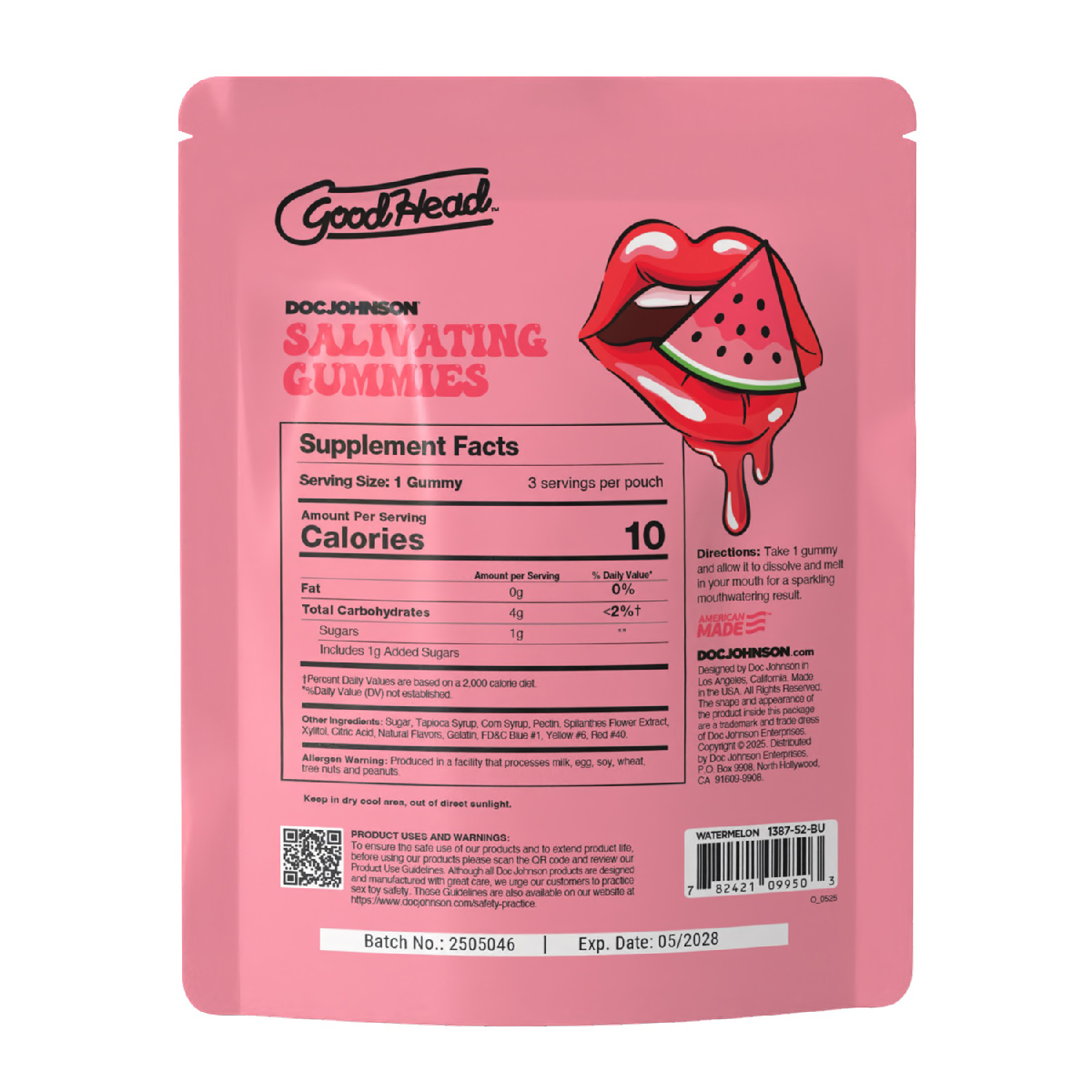 Goodhead - Salivating Gummies 24pk Display (3 Pcs Per Pouch) - Watermelon
