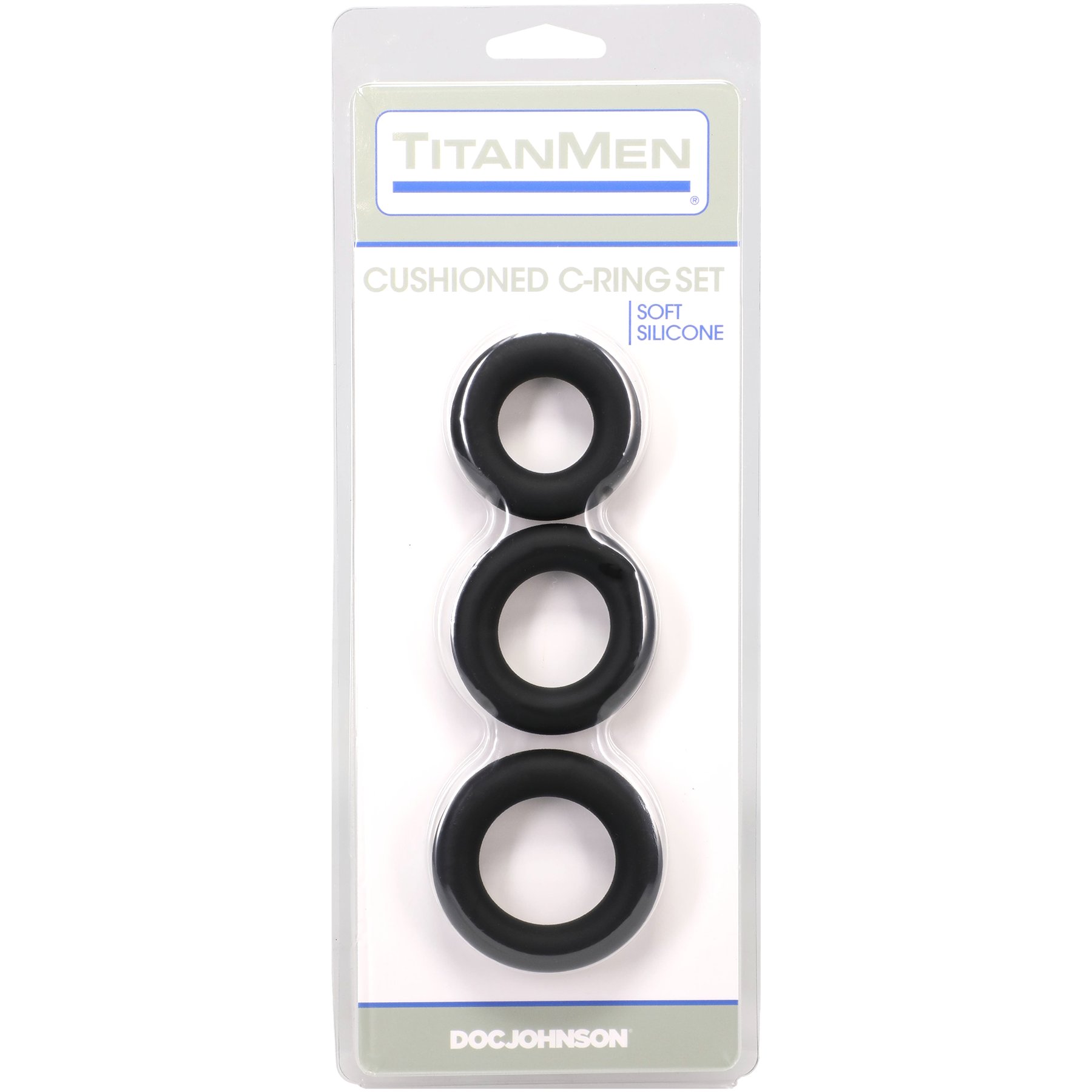 Titanmen - Cushioned C-Ring - 3 Piece Silicone Set Black