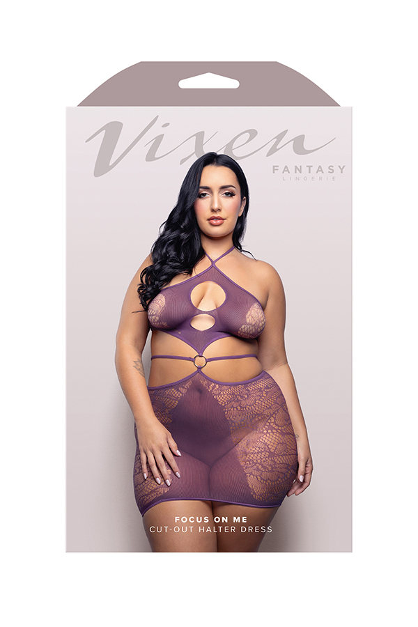 Focus on Me Cut-Out Halter Dress - Queen - Purple Wisteria