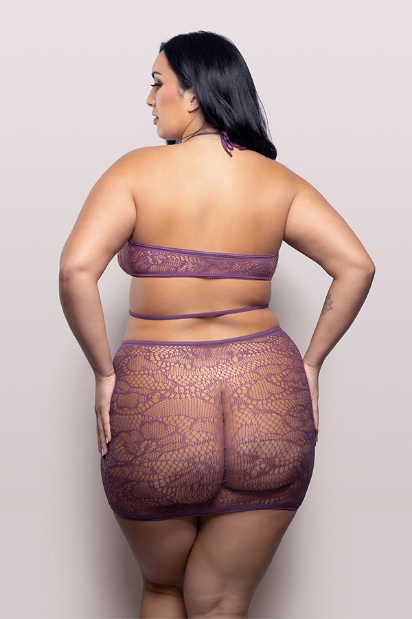 Focus on Me Cut-Out Halter Dress - Queen - Purple Wisteria