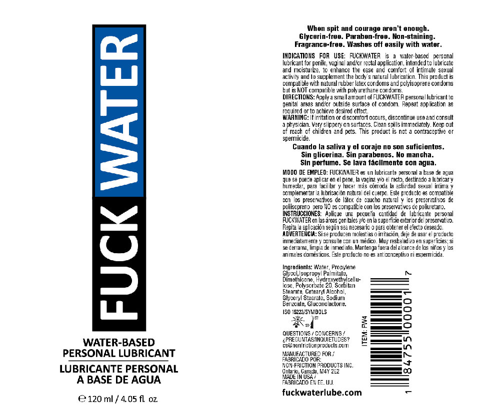Fuck Water Water-Based Lubricant - 4 Fl. Oz.