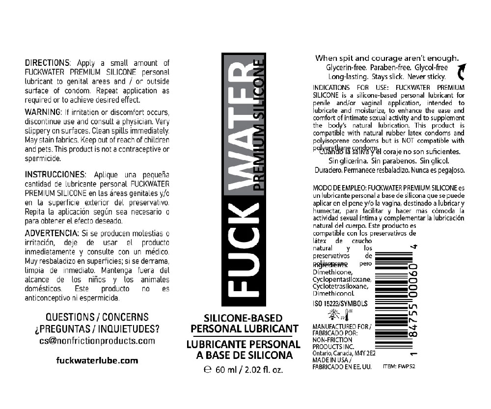 Fuck Water Premium Silicone Lubricant - 2 Fl. Oz.