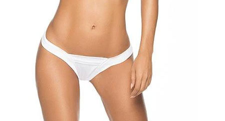 Low Back v Strap Shiny Thong - Medium/large - White