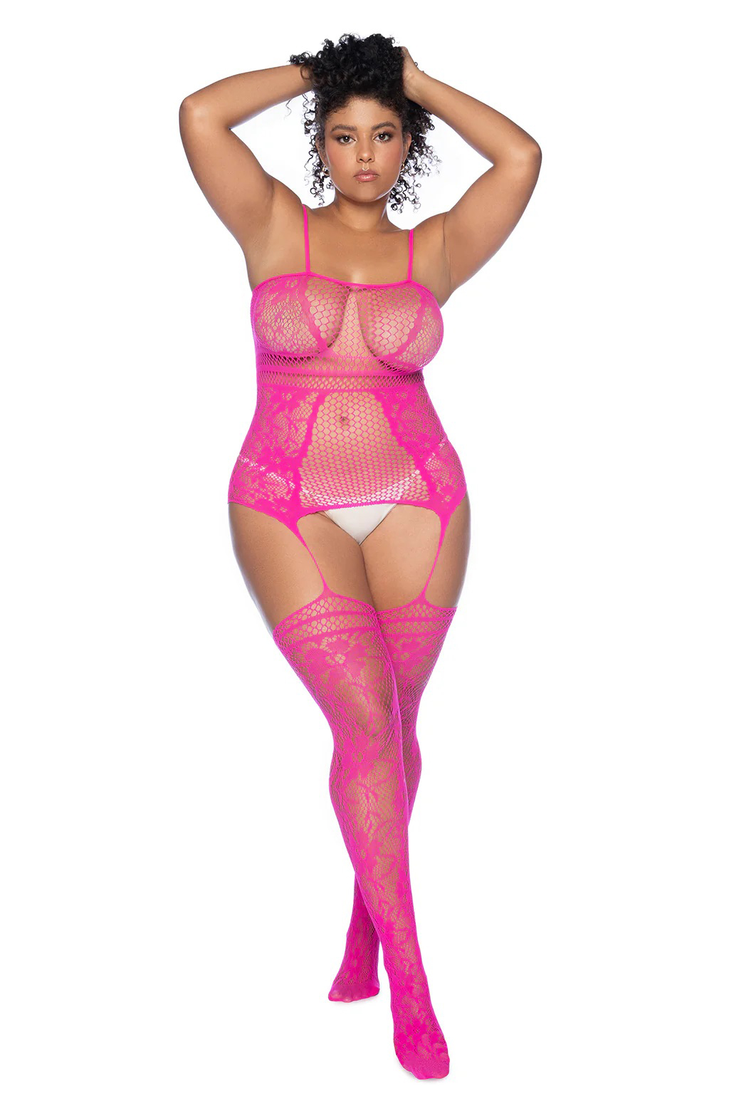 Curvy Aria Fishnet Body Stocking -X