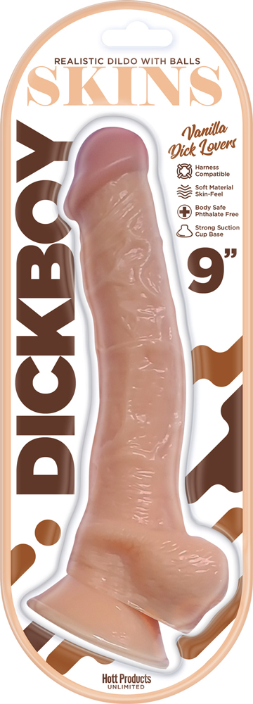 Dick Boy Skins 9" Suction Cup Dildo - Vanilla