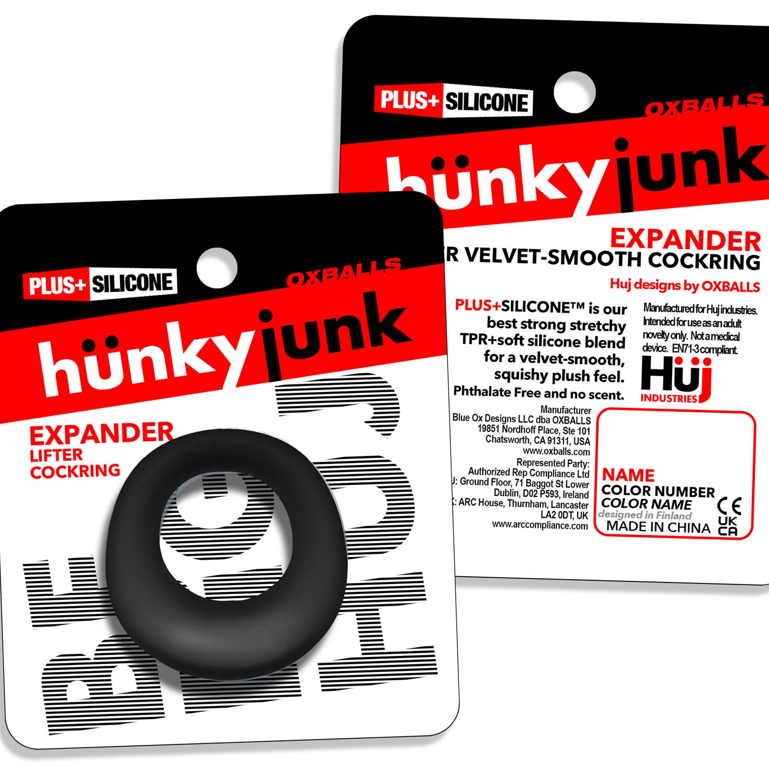 Expander Slimmer Scoop Style Cockring Black Fog