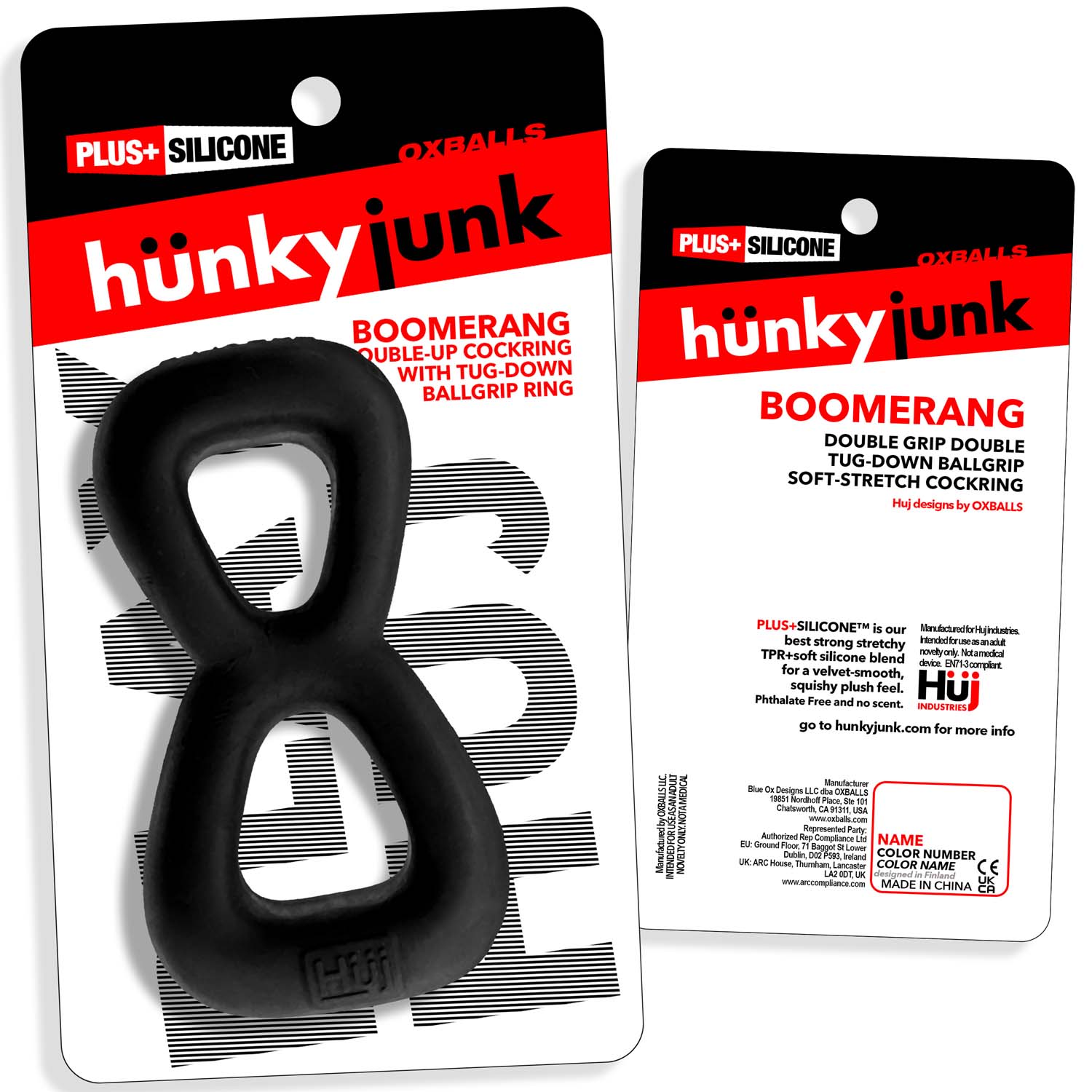 Boomerang Double-Ring Cockring & Nut