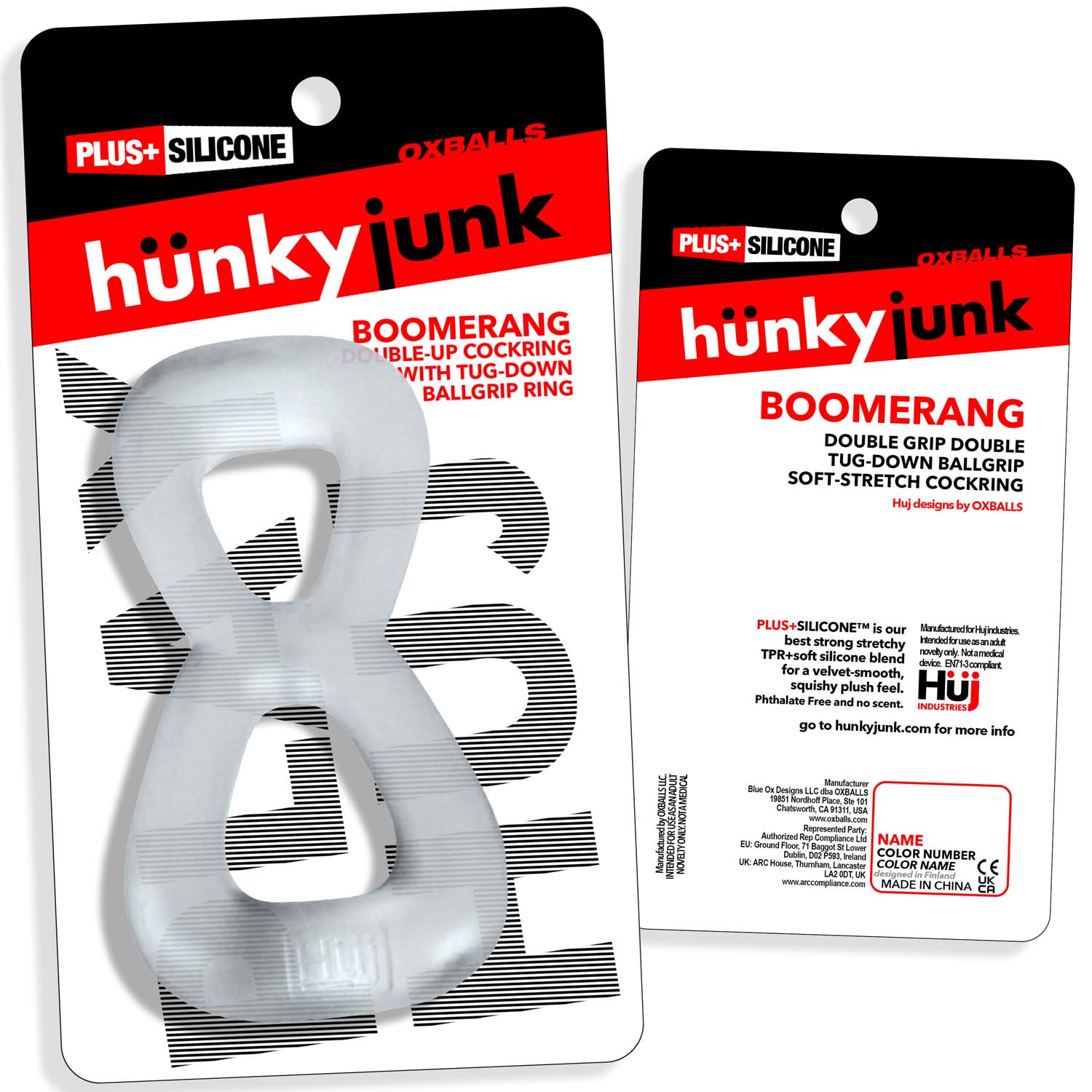 Boomerang Double-Ring Cockring & Nut