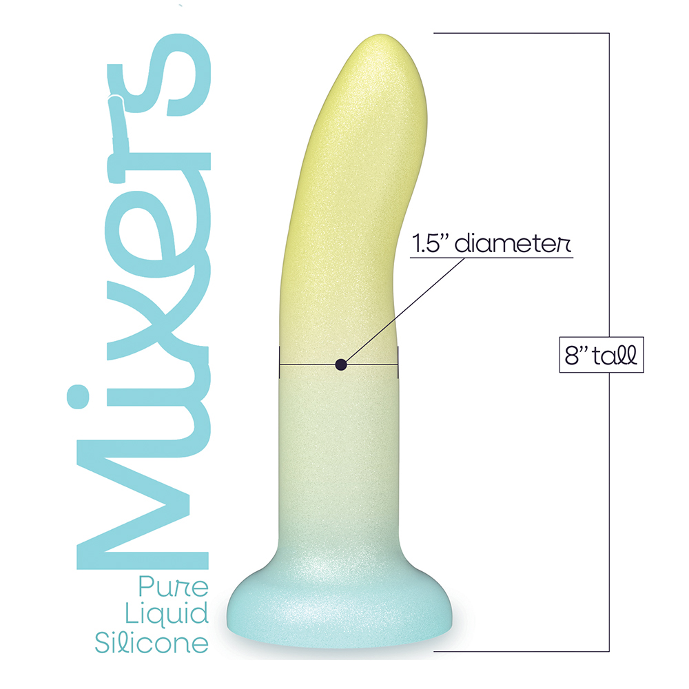Mixers Lime Rickey 8" Dildo - Yellow Mint Blue