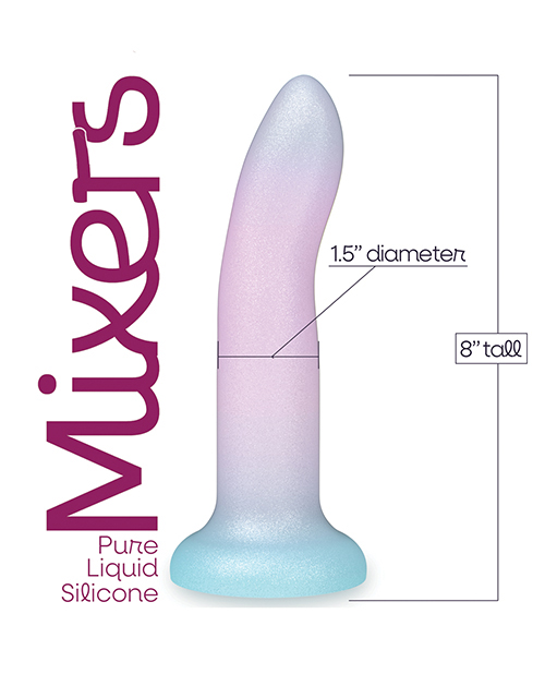 Mixers Blueberry Crush 8" Dildo - Pink Lavender Blue