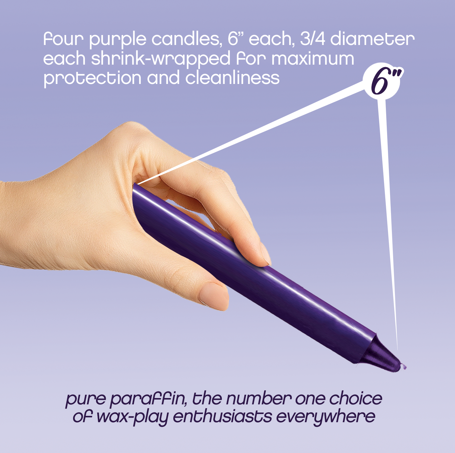Make Me Melt Sensual Warm-Drip Candles 4pk Purple