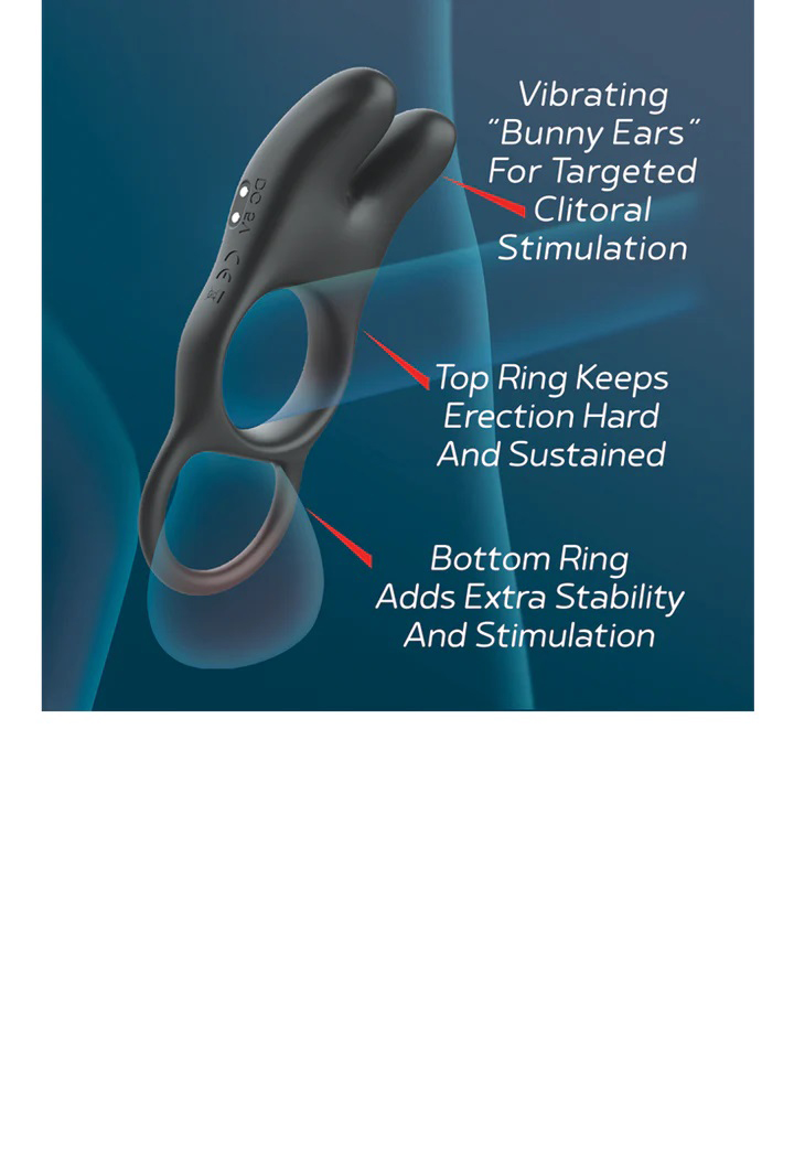 Red Dot Vibrating Cock Ring V1 With Remote - Black/red