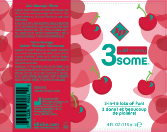 3some 3-in-1 Lubricant - Wild Cherry - 4 Fl. Oz.
