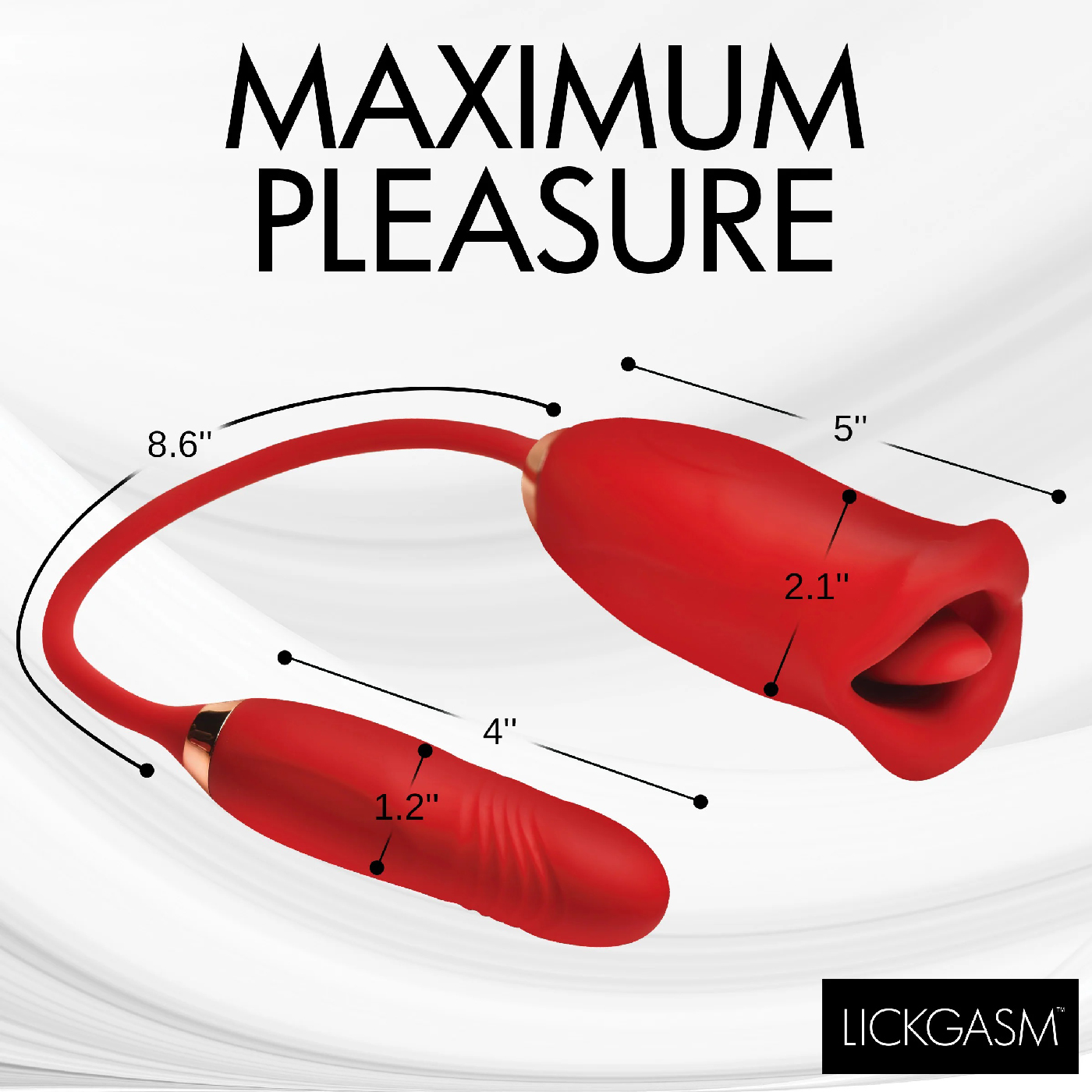 Magic Kiss Kissing Clitoral Stimulator With Thrusting Vibrator - Red