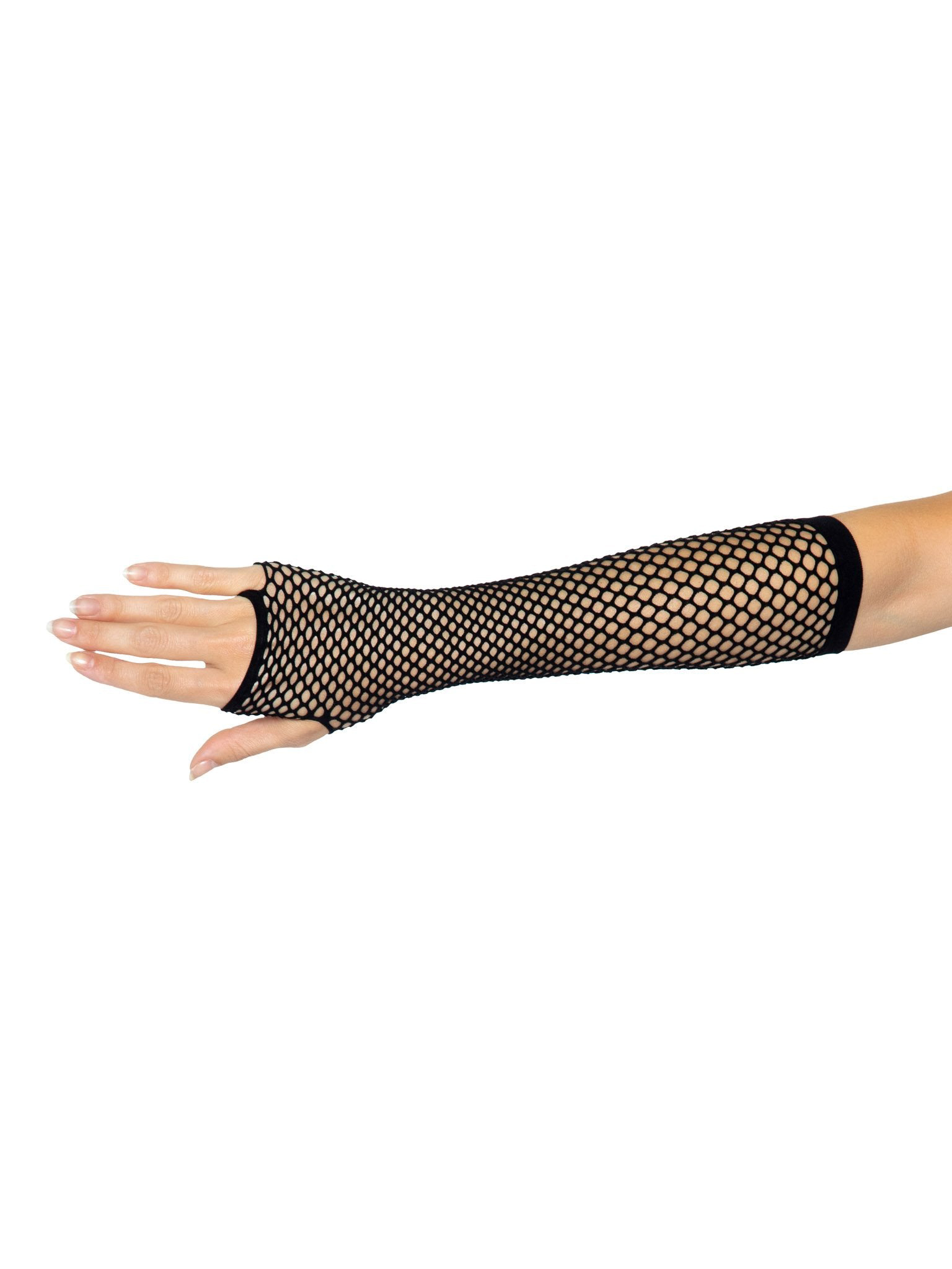 Triangle Net Fingerless Gloves - Black
