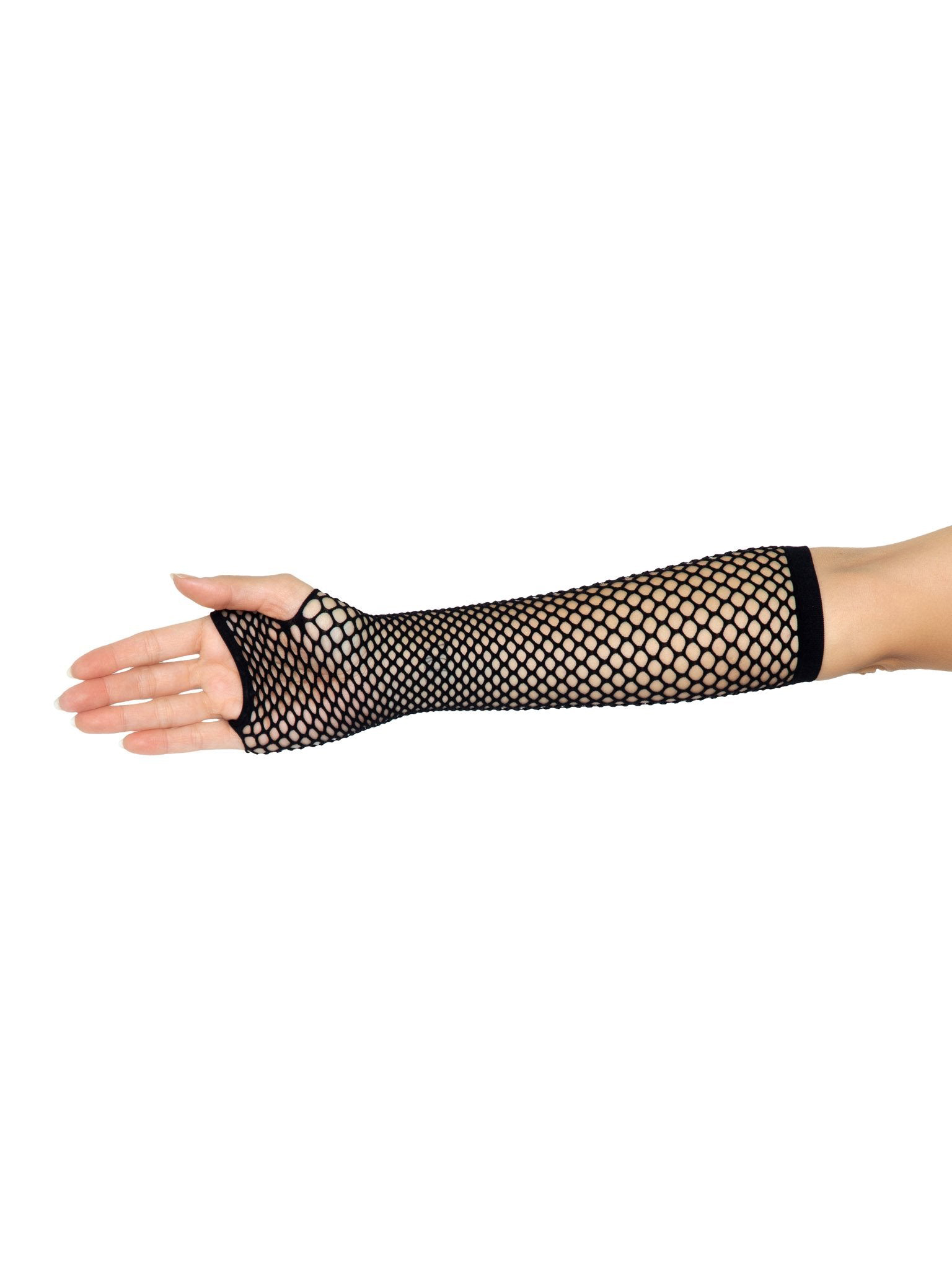 Triangle Net Fingerless Gloves - Black
