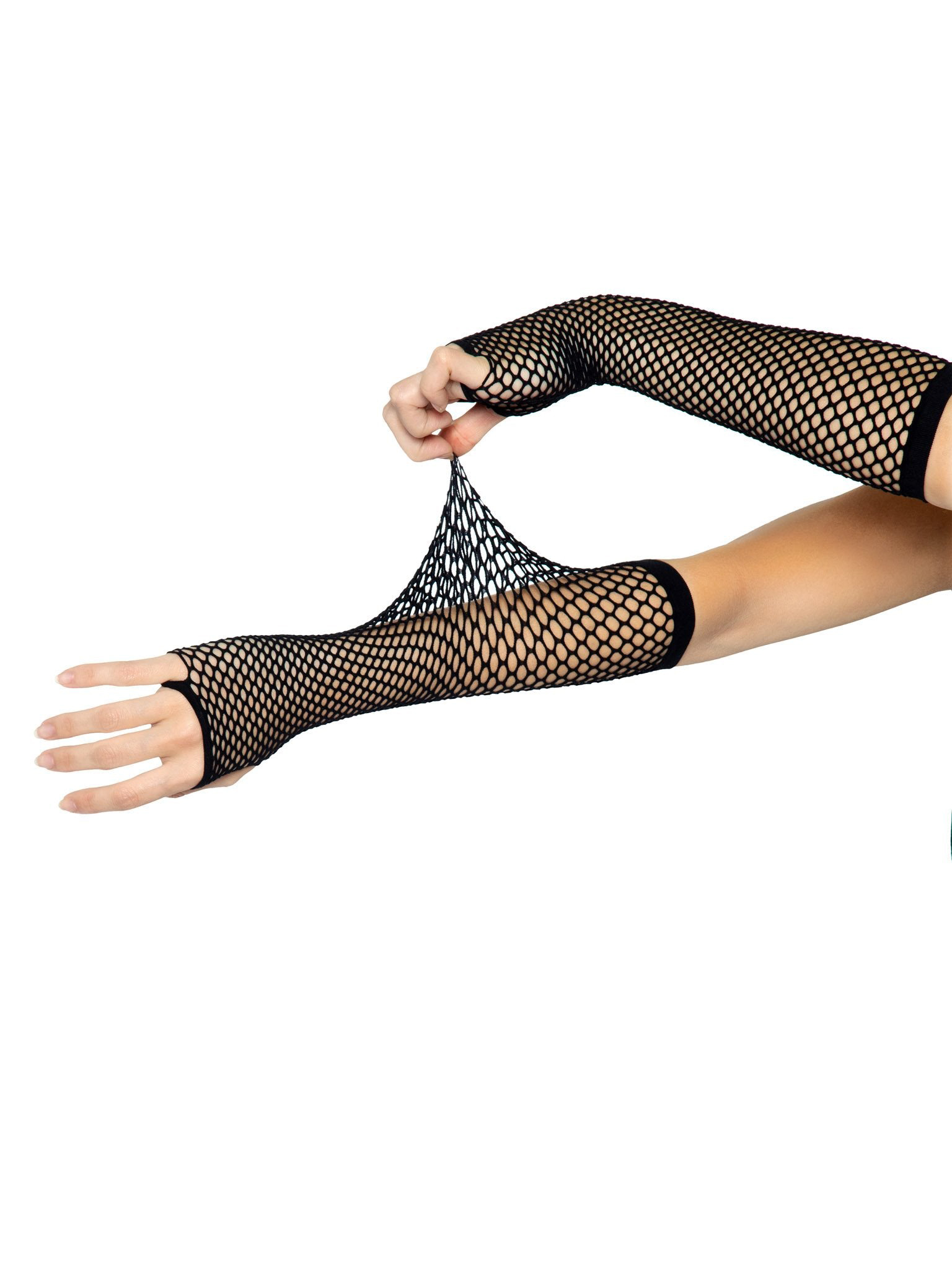 Triangle Net Fingerless Gloves - Black