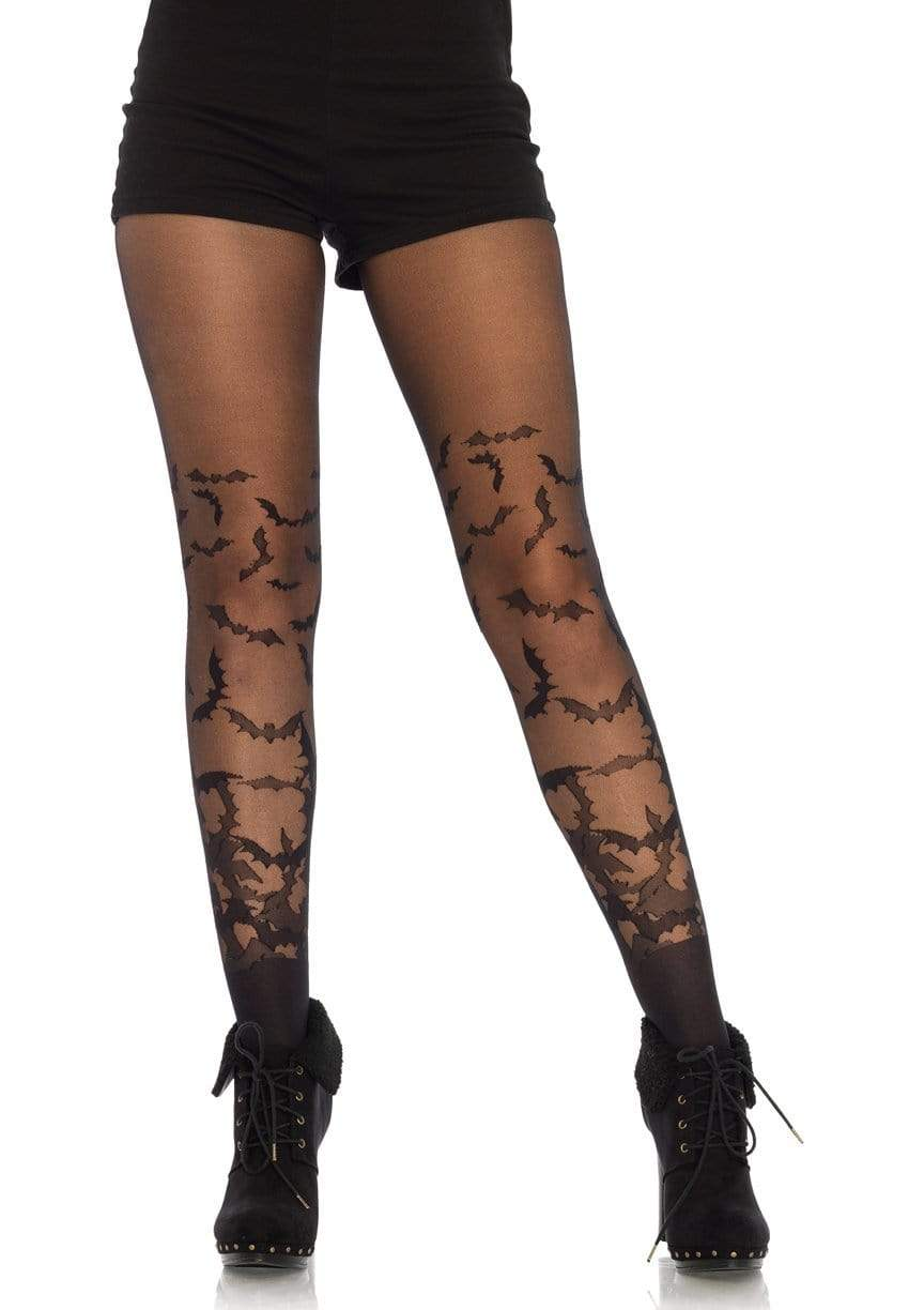 Bat Wing Sheer Tights Black Os