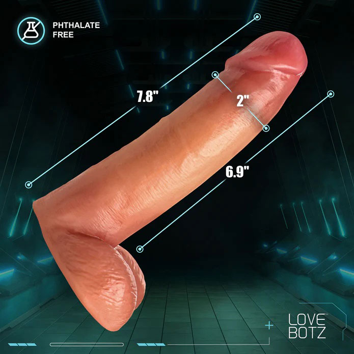8" Cock Lock Dildo With Balls - Light