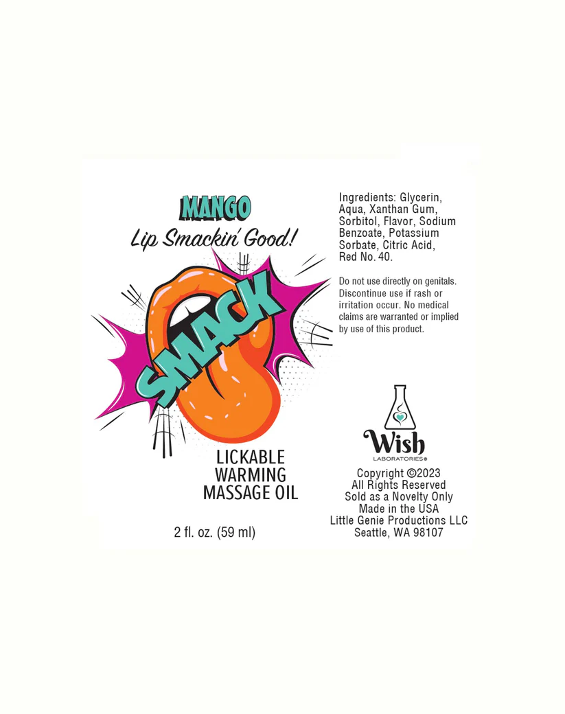 Smack Lickable Massage Oil Mango 2oz