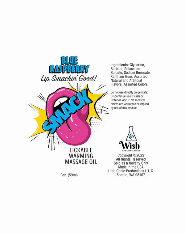 Smack Lickable Massage Oil, 3ml Pouch Display 36pc