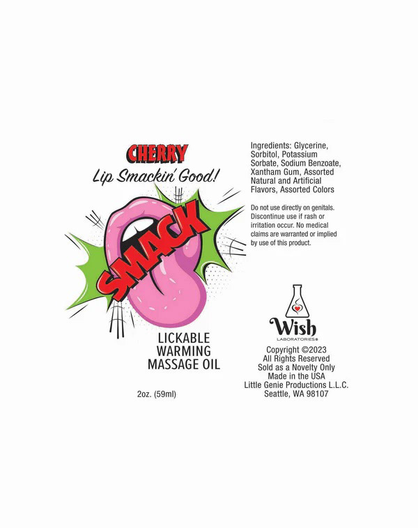 Smack Lickable Massage Oil, 3ml Pouch Display 36pc