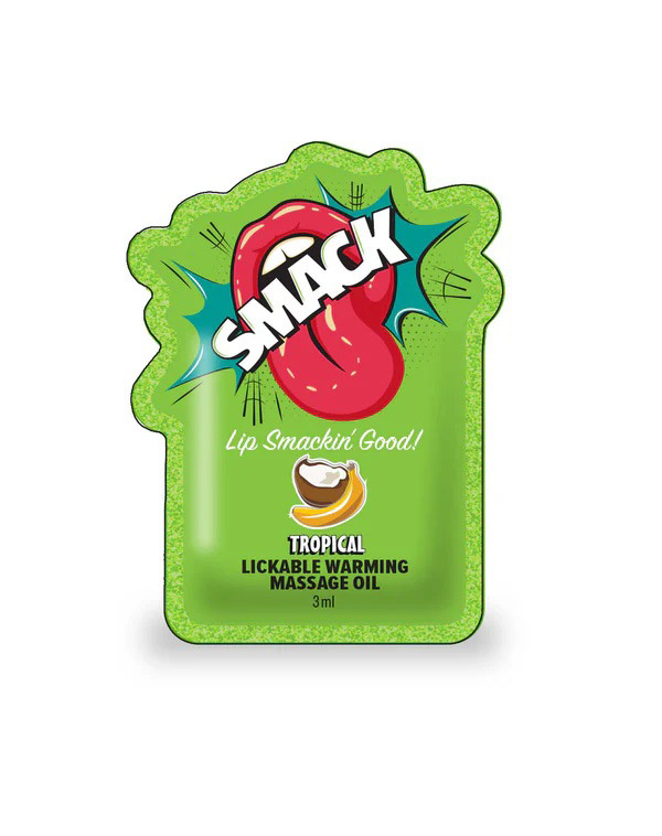 Smack Lickable Massage Oil, 3ml Pouch Display 36pc - Tropical