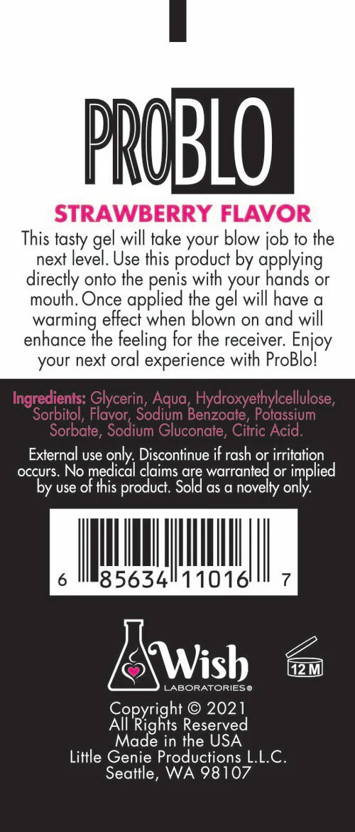 Problo Ahh...some Blow-Job Gel - Strawberry - 1.5 Fl. Oz.