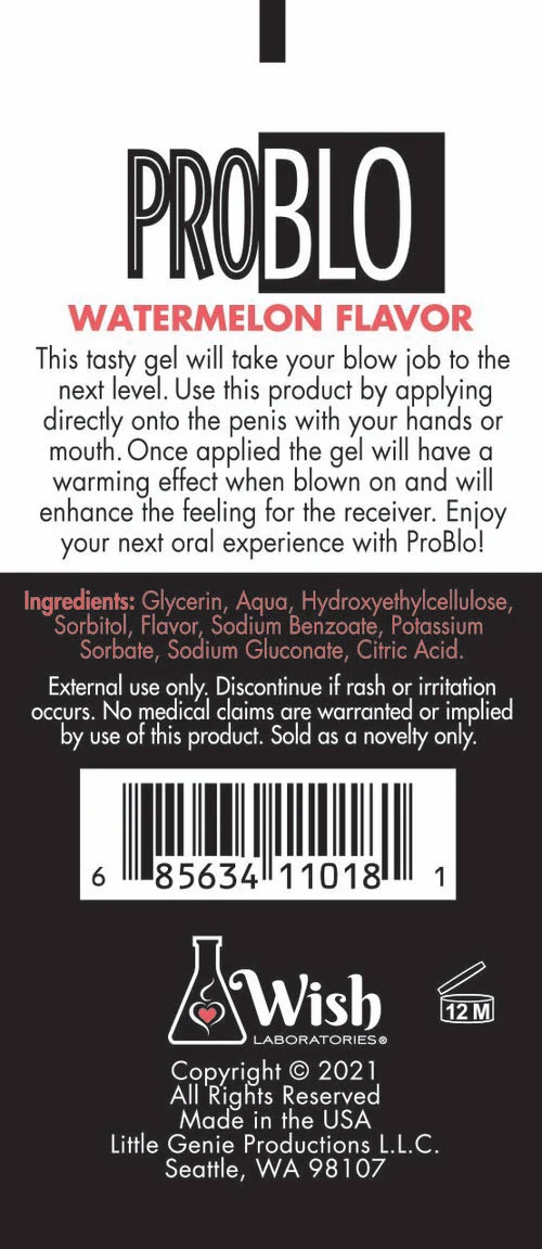 Problo Ahh...some Blow-Job Gel - Watermelon - 1.5 Fl. Oz.